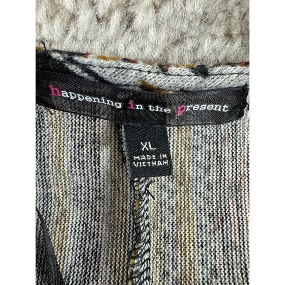 H.I.P Happening In The Present Sz XL Boho Tribal Print Long Cardigan Sweater - Picture 6 of 9